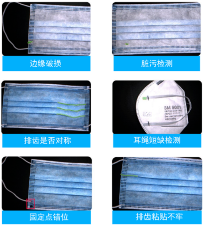 口罩自動檢測（口罩表面臟污缺陷視覺檢測）-機(jī)器視覺_視覺檢測設(shè)備_3D視覺_缺陷檢測